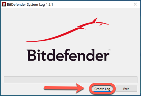 Generare un registro BDsys su Windows - Create Log button