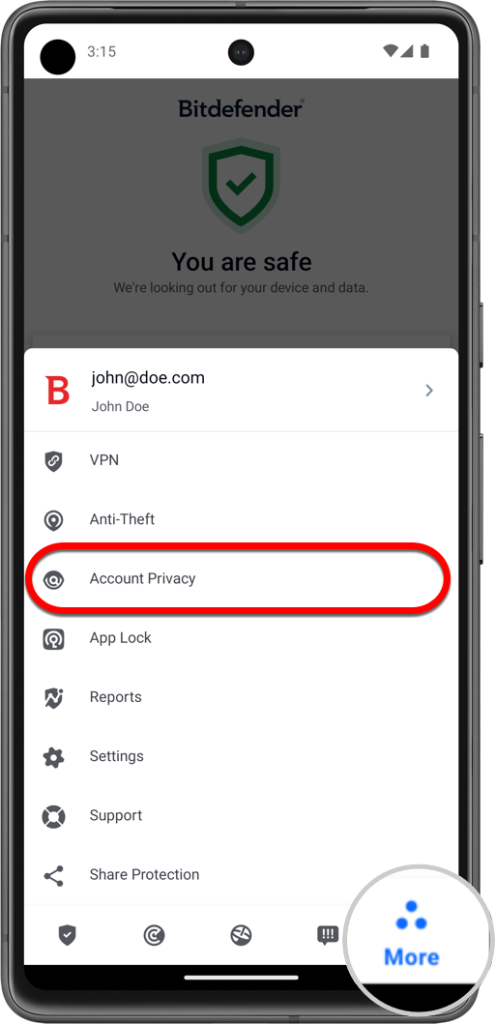 Privacy dell'account Android
