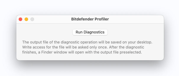 Generare un rapporto di Profiler quando Bitdefender non è installato