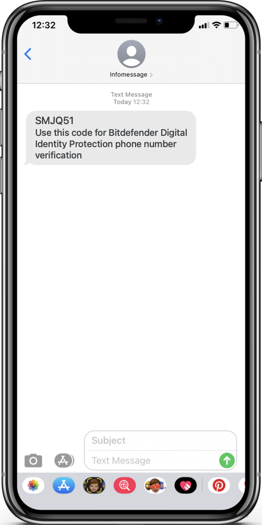 Bitdefender Digital Identity Protection - codice SMS