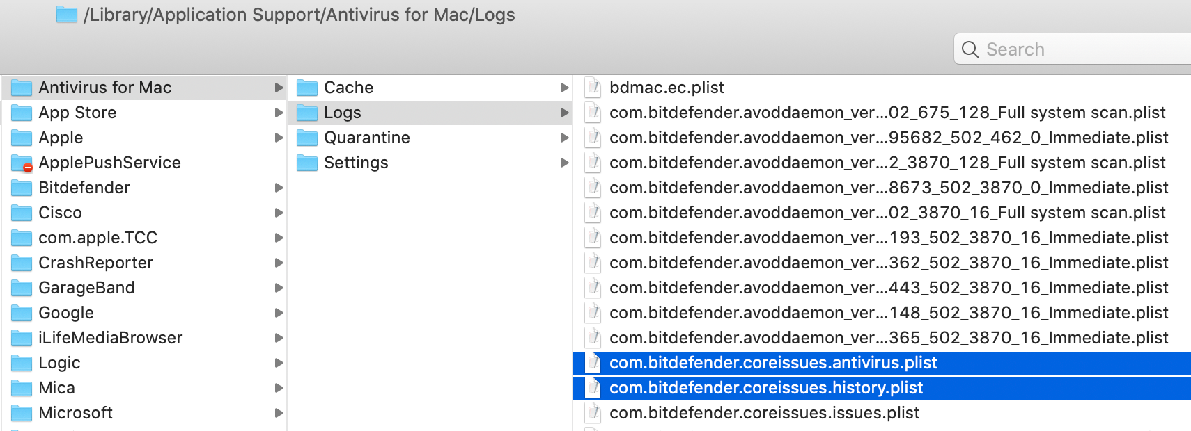 Scan a Mac and retrieve the Bitdefender logs