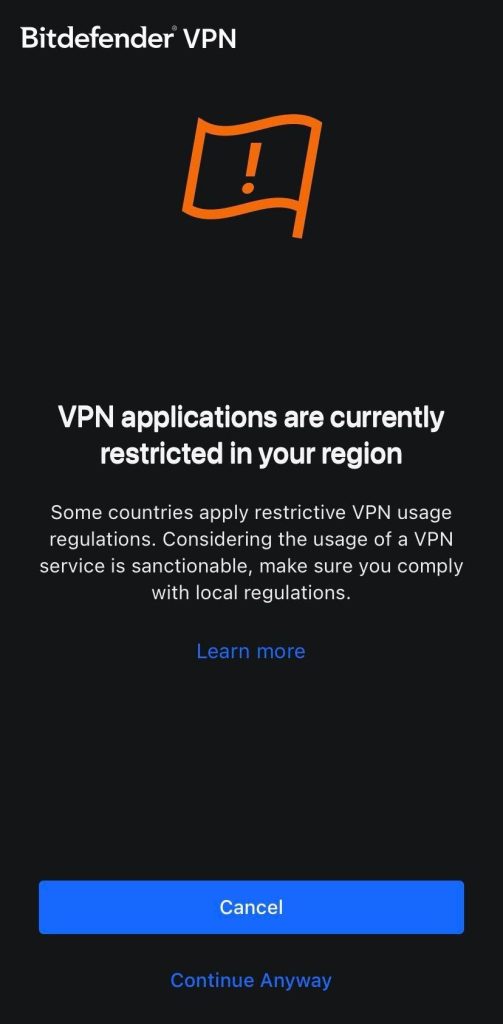 VPN restrictions