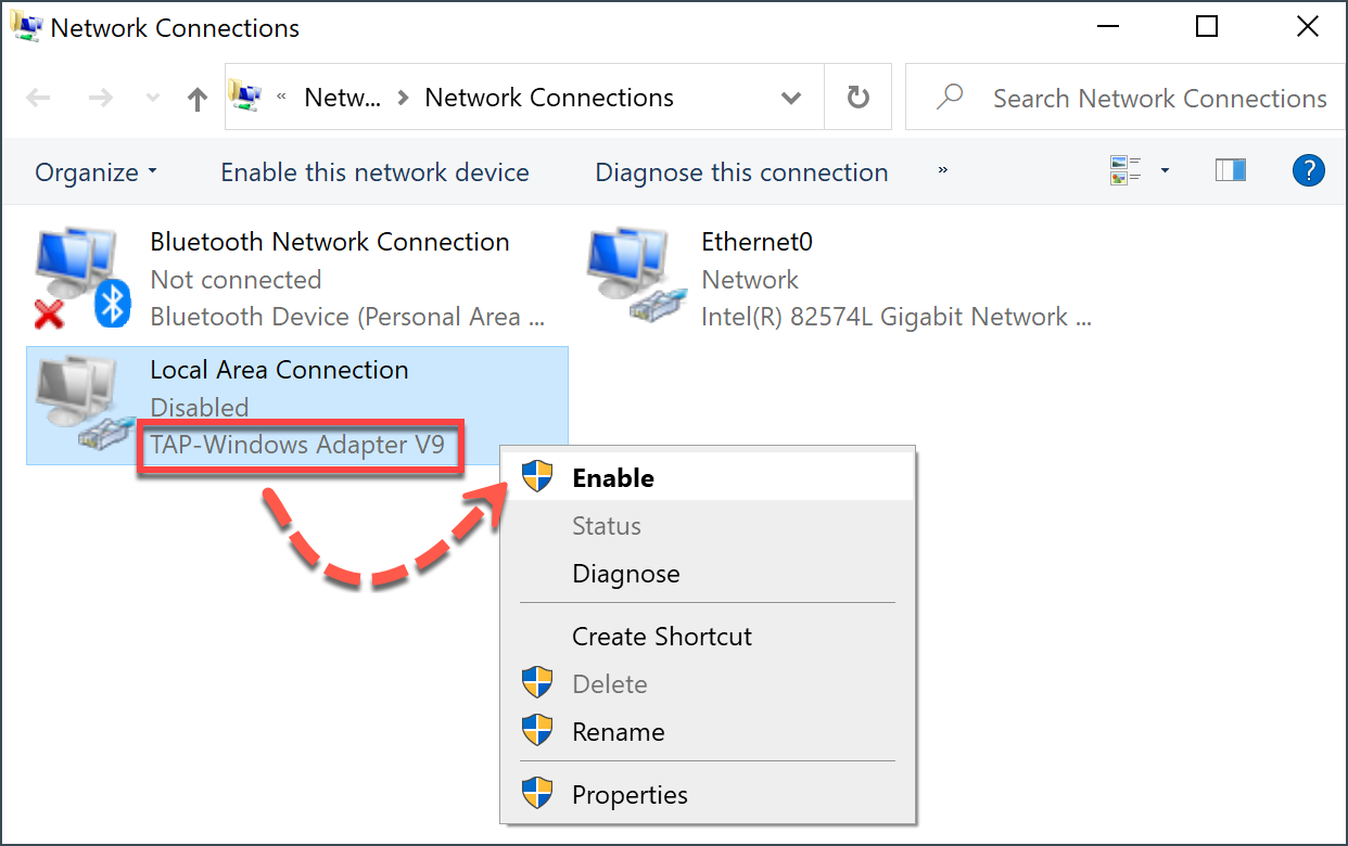 Risolvere gli errori di Bitdefender VPN su Windows - TAP-Windows Adapter V9