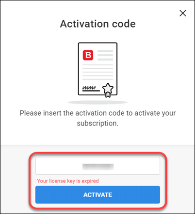Activation errors in Central - expired