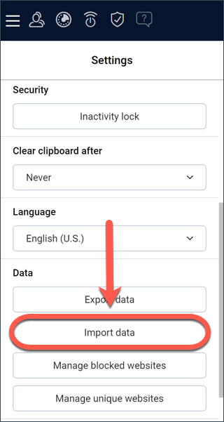 Trasferire i dati dal portafoglio a Bitdefender Password Manager - Importa dati