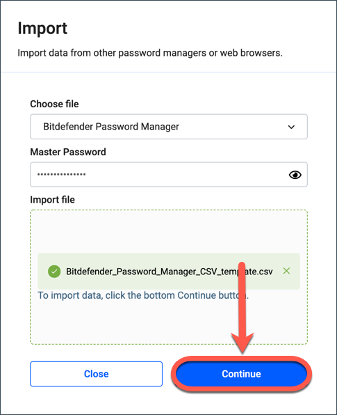 Trasferire i dati in Bitdefender Password Manager utilizzando un file CSV