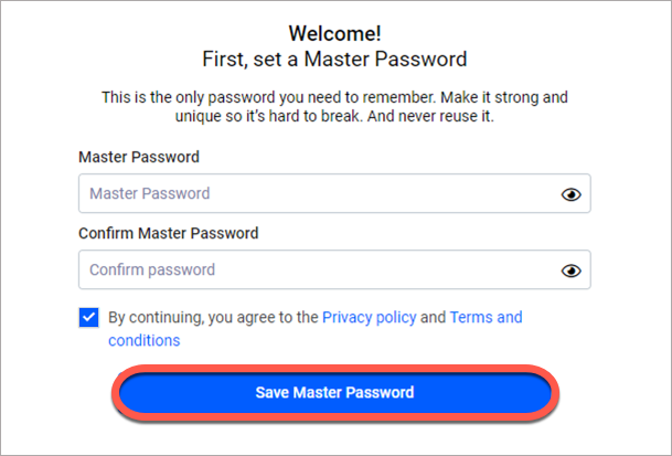 Salva la Password Principale