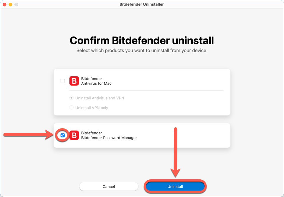 disinstallare Bitdefender Password Manager in Safari