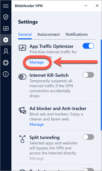 Gestisci la funzione App Traffic Optimizer