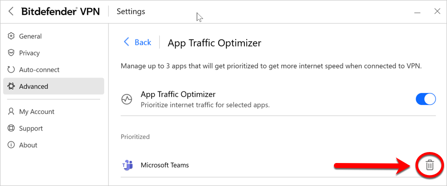 funzione app traffic optimizer